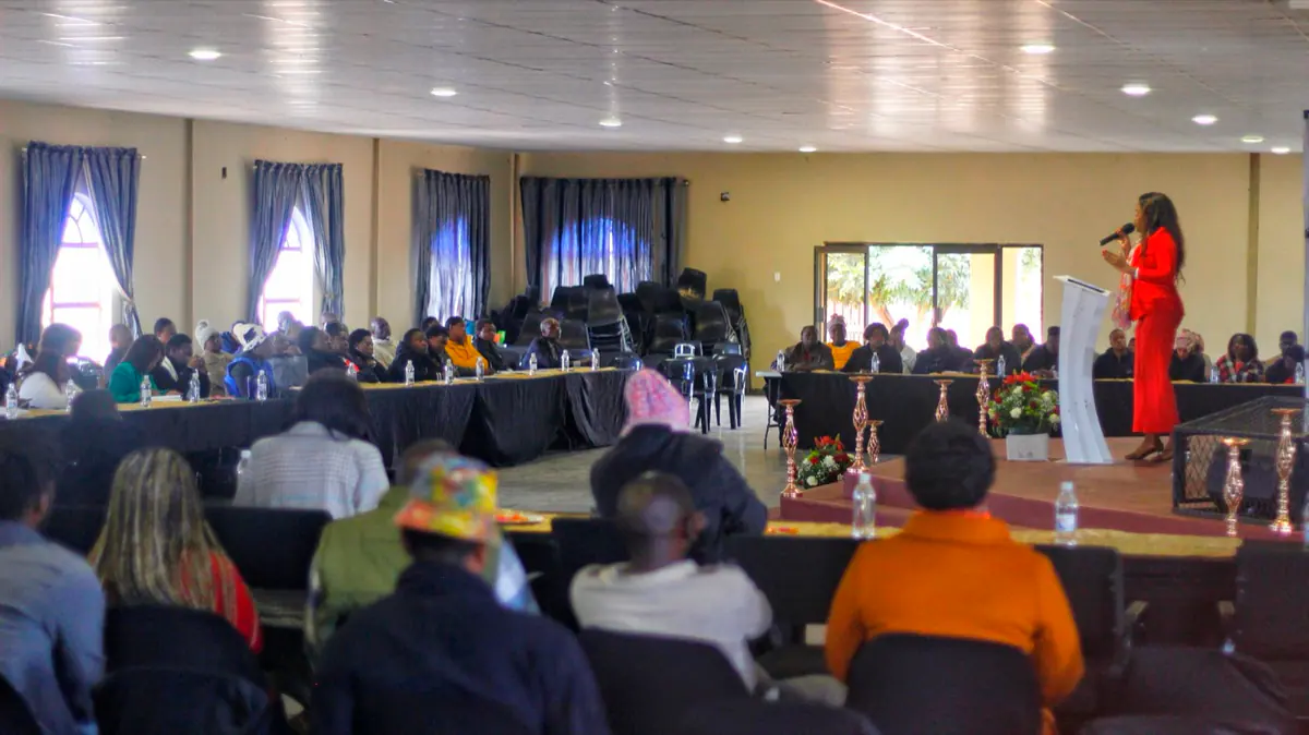 Speaker addressing attendees at the FEOC Giyani Business Expo